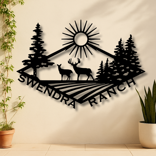 Custom ranch metal sign – personalized wall art, durable steel, made in USA