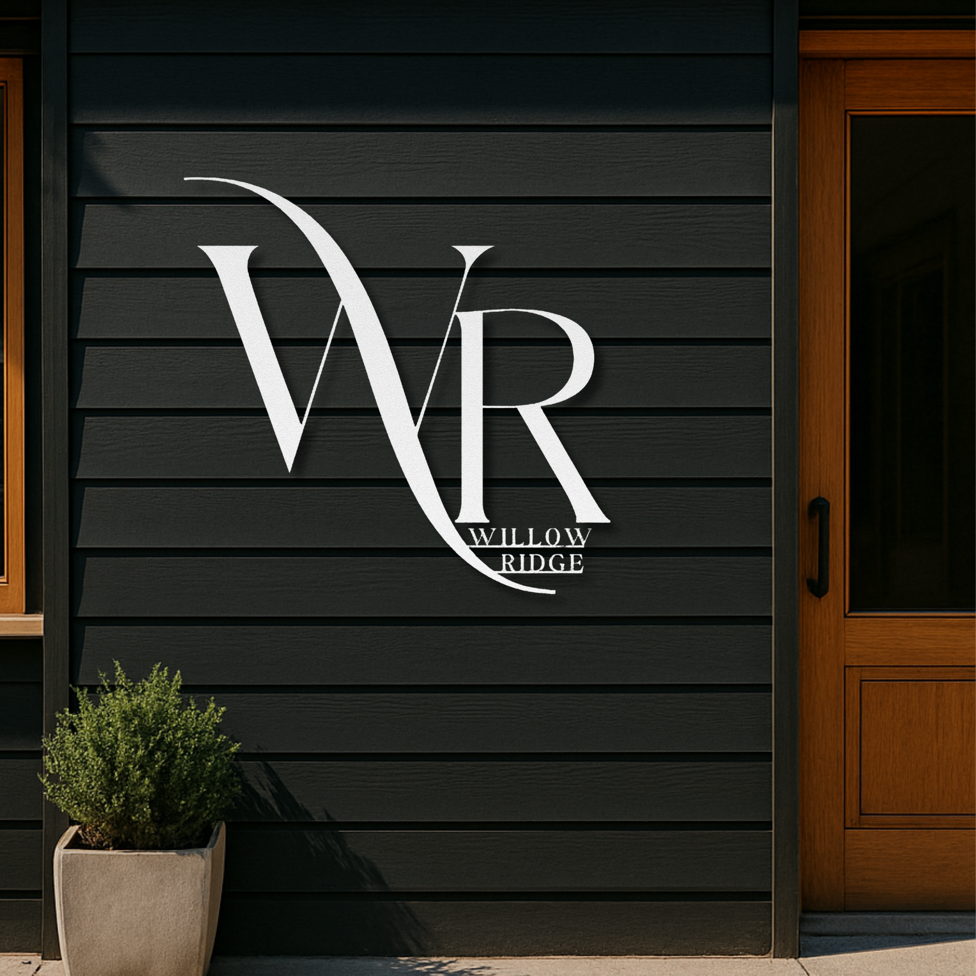Personalized logo metal sign – custom outdoor business sign in white steel finish