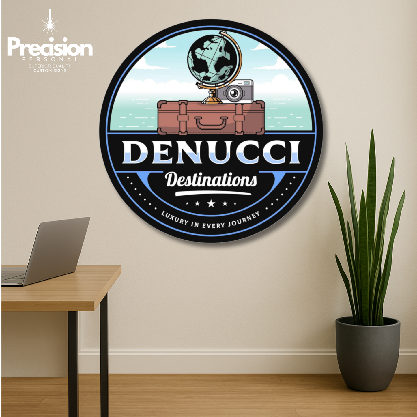 Custom Logo Wood Sign – Full Color, Exact Logo Match