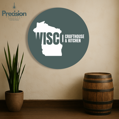 Custom Logo Wood Sign – Full Color, Exact Logo Match