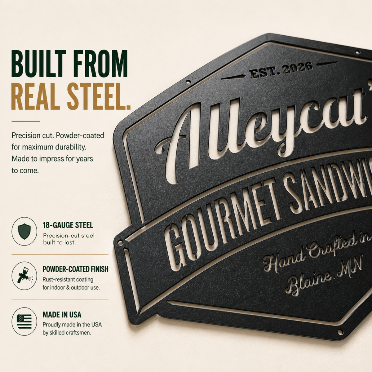 Custom Metal Signs — Crafted From Solid Steel